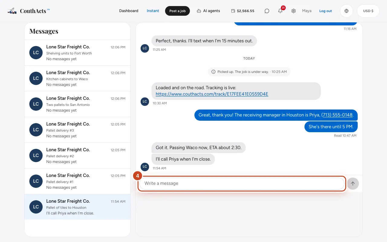 Screenshot for step 4: Select Send.