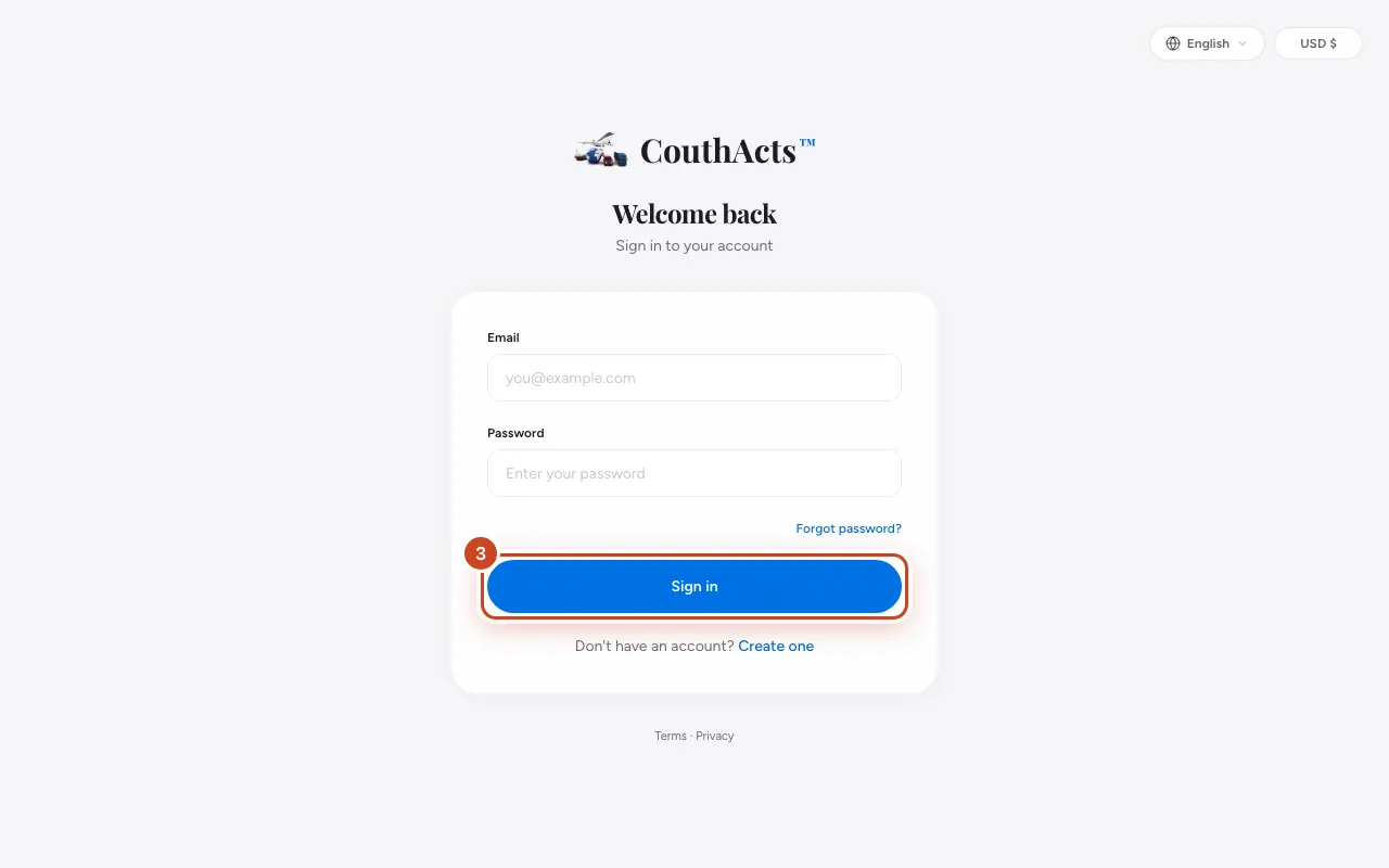 Screenshot for step 3: Select Sign in.